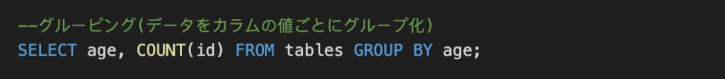 GROUP BYでグループ分け