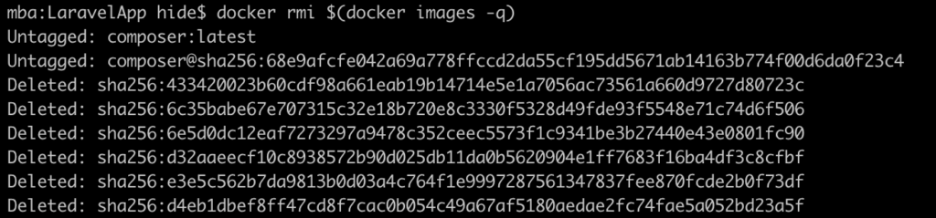 全てのDocker imageを一括で削除