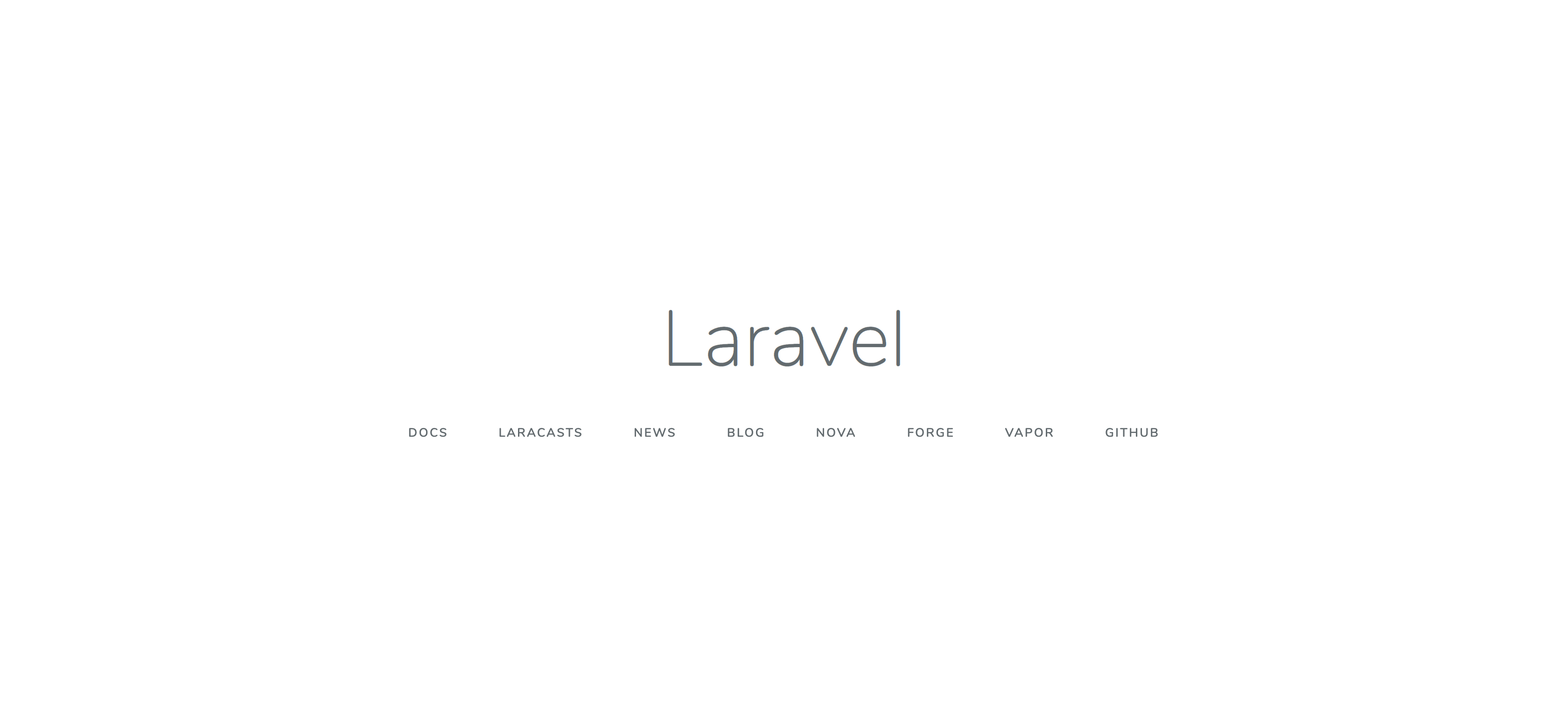 Laravelのwelcomeページ