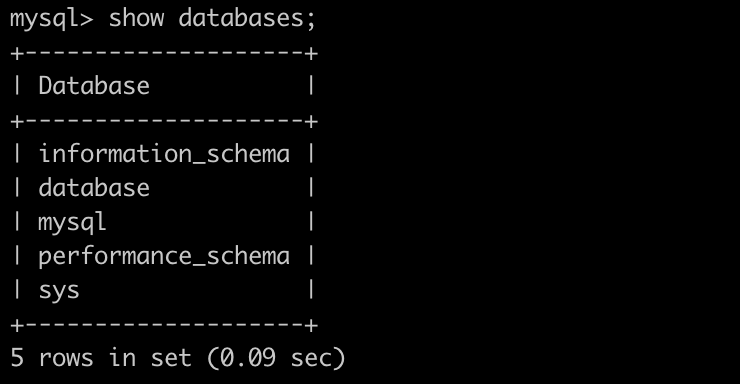 データベース一覧を表示