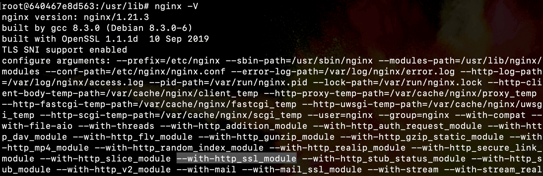 ngx_http_ssl_moduleはインストールされている