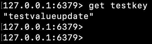 redis-cliのgetコマンドで更新できていることを確認