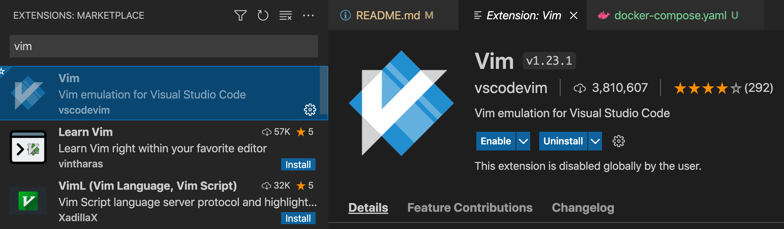 VSCodeのVim拡張をインストール